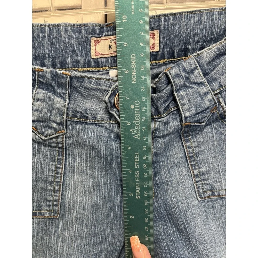 YMI Flare Denim Jeans Size 11 Mid Rise Zip/Button Pockets Light Wash - Picture 2 of 6